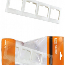 Рамка 4-х постовая горизонтальная белая "Таймыр" TDM - ЭНЕРГОПРОФ -  Комплексный поставщик электроматериалов